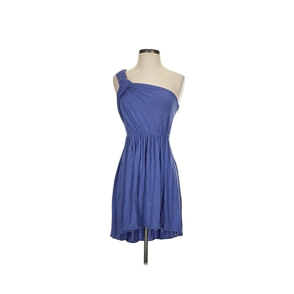 BCBGeneration Purple Jersey Knit One Shoulder Short Dress